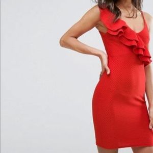 River Island one sleeve ruffle dress
